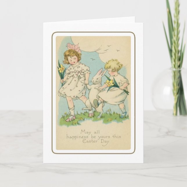Cartes Pour Fêtes Annuelles Pâques vintage (Devant)