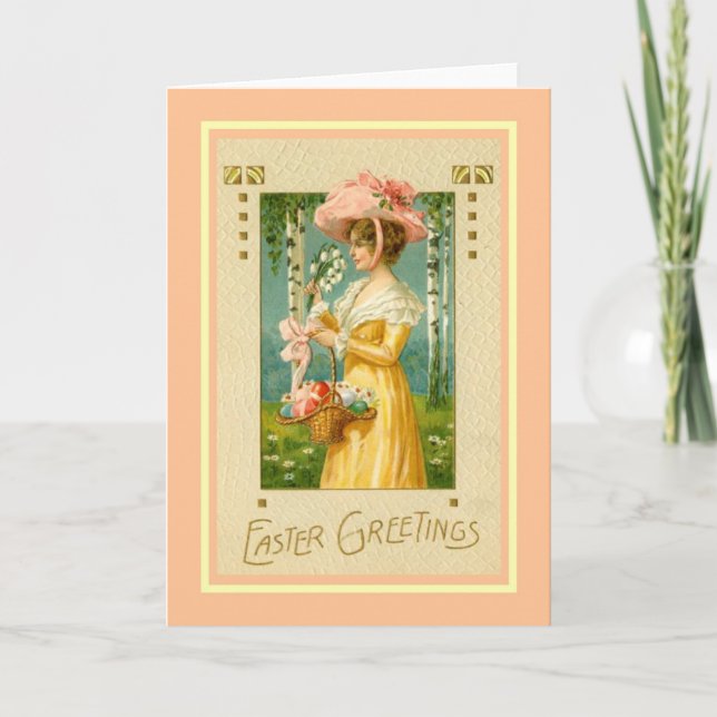 Cartes Pour Fêtes Annuelles Pâques vintage (Devant)