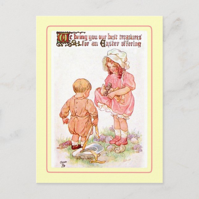 Cartes Pour Fêtes Annuelles Pâques vintage (Devant)