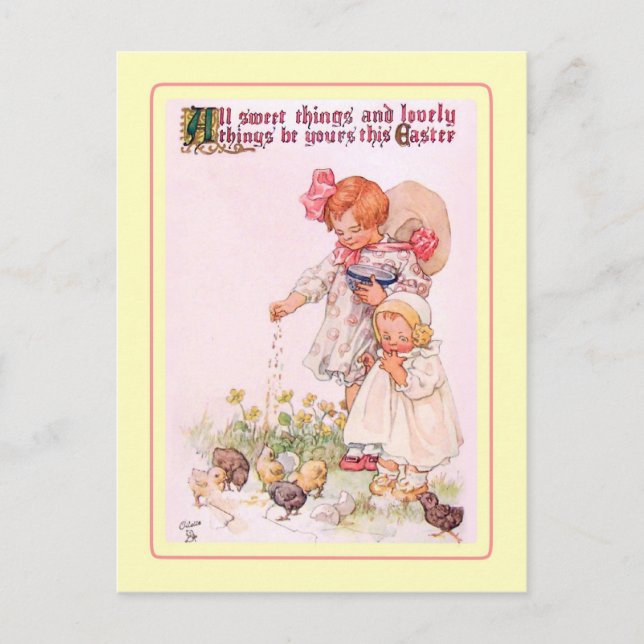 Cartes Pour Fêtes Annuelles Pâques vintage (Devant)