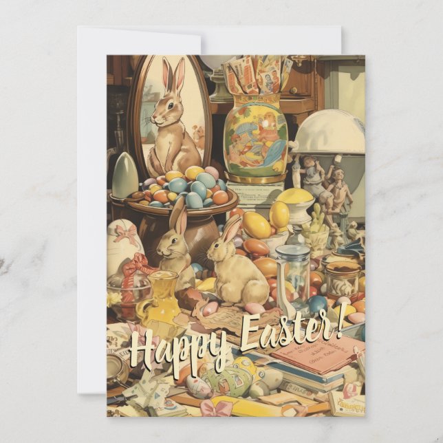 Cartes Pour Fêtes Annuelles Pâques vintage (Devant)