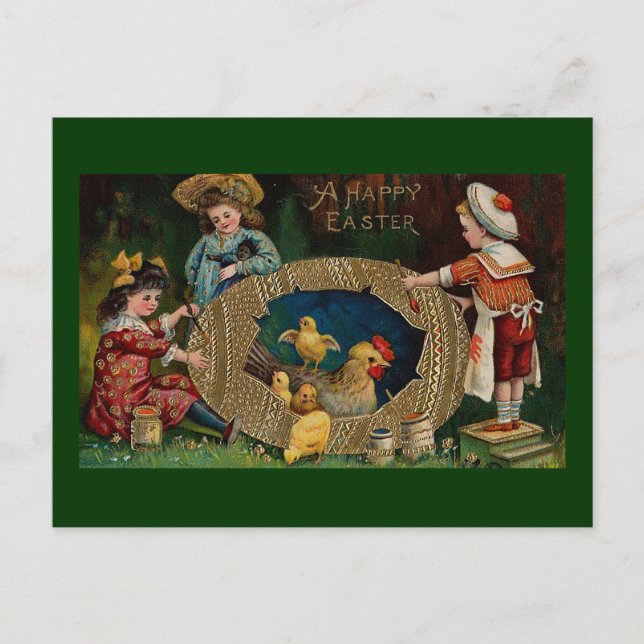 Cartes Pour Fêtes Annuelles Pâques Vintages (Devant)