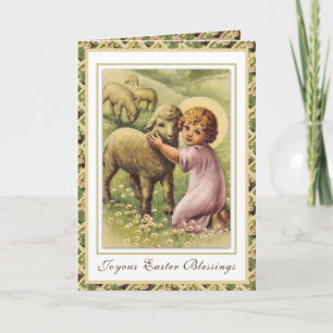 Cartes Pour Fêtes Annuelles Pâques vintages Bénédictions religieuses Prière