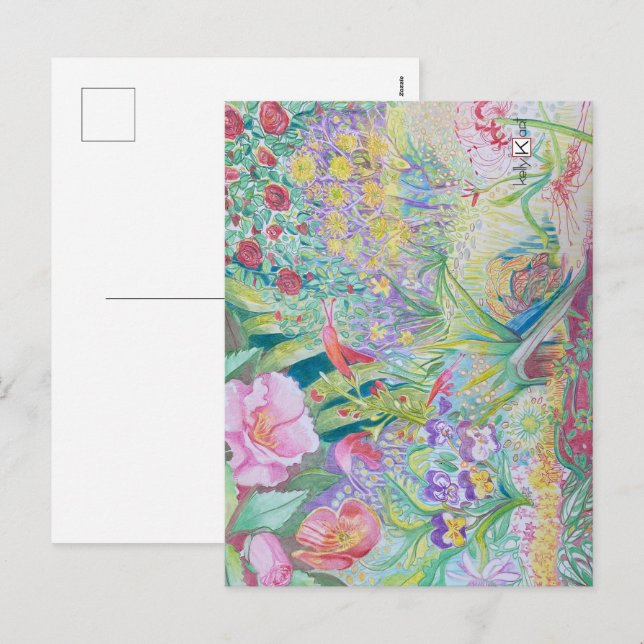 Cartes Pour Fêtes Annuelles Paradis du jardinier (Devant / Derrière)