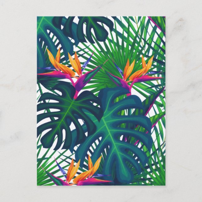 Cartes Pour Fêtes Annuelles Paradis Feuille de la jungle tropicale (Devant)
