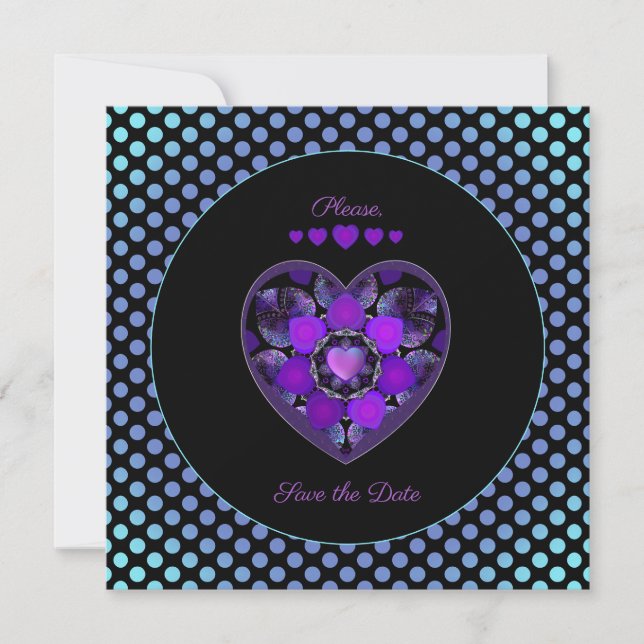 Cartes Pour Fêtes Annuelles Parapluie violet & coeurs .7 (Devant)
