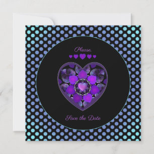 Cartes Pour Fêtes Annuelles Parapluie violet & coeurs .7