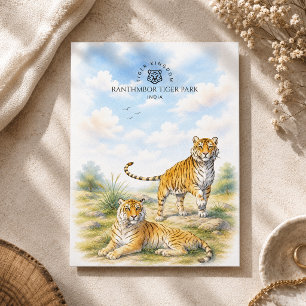 Cartes Pour Fêtes Annuelles Parc du tigre de Ranthambore, Inde Nature sauvag