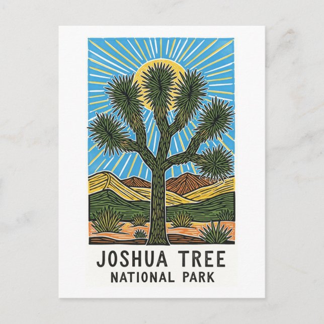Cartes Pour Fêtes Annuelles Parc national de Joshua Tree Californie (Devant)