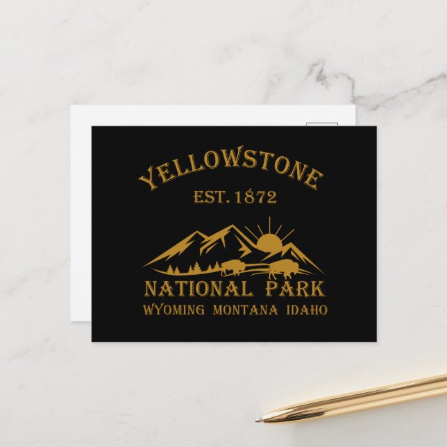 Cartes Pour Fêtes Annuelles Parc national de Yellowstone (Devant/Arrière en situation)