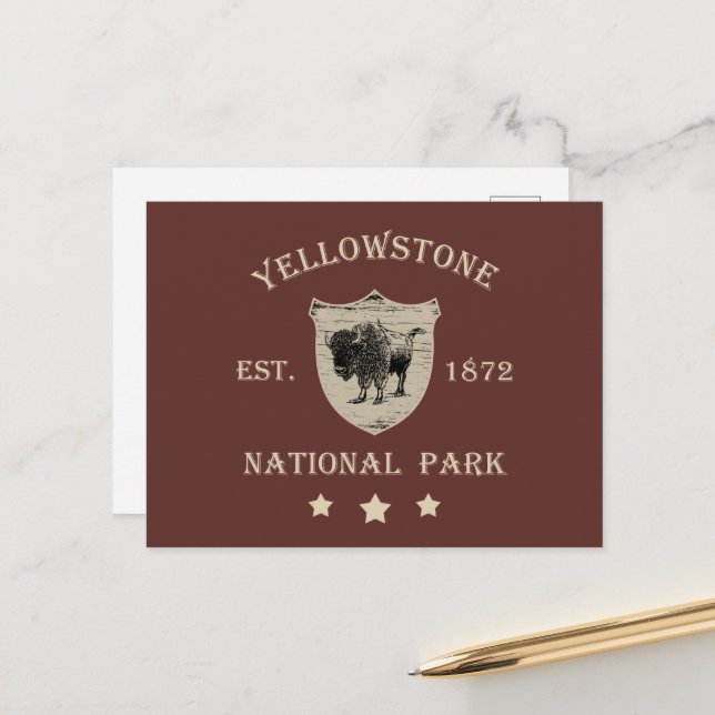 Cartes Pour Fêtes Annuelles Parc national de Yellowstone (Devant/Arrière en situation)