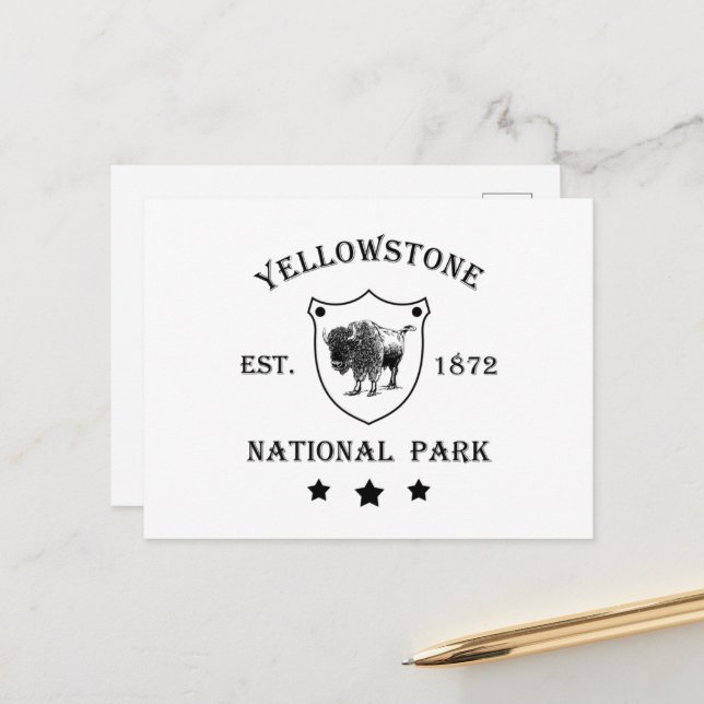 Cartes Pour Fêtes Annuelles Parc national de Yellowstone (Devant/Arrière en situation)