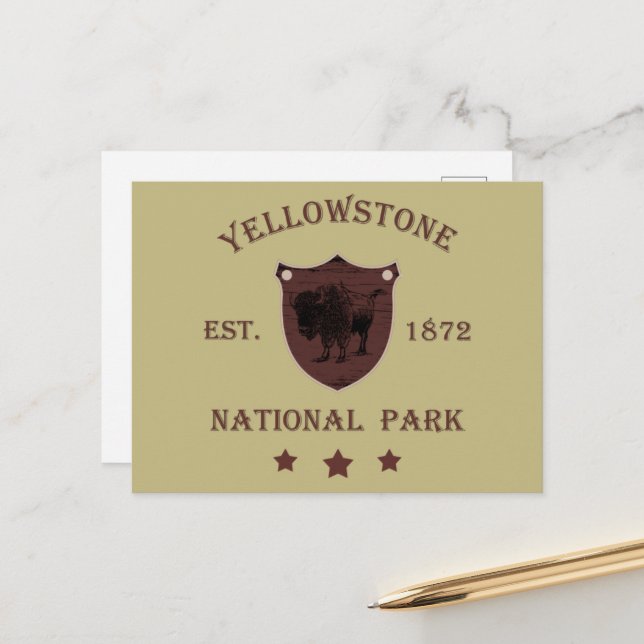 Cartes Pour Fêtes Annuelles Parc national de Yellowstone (Devant/Arrière en situation)