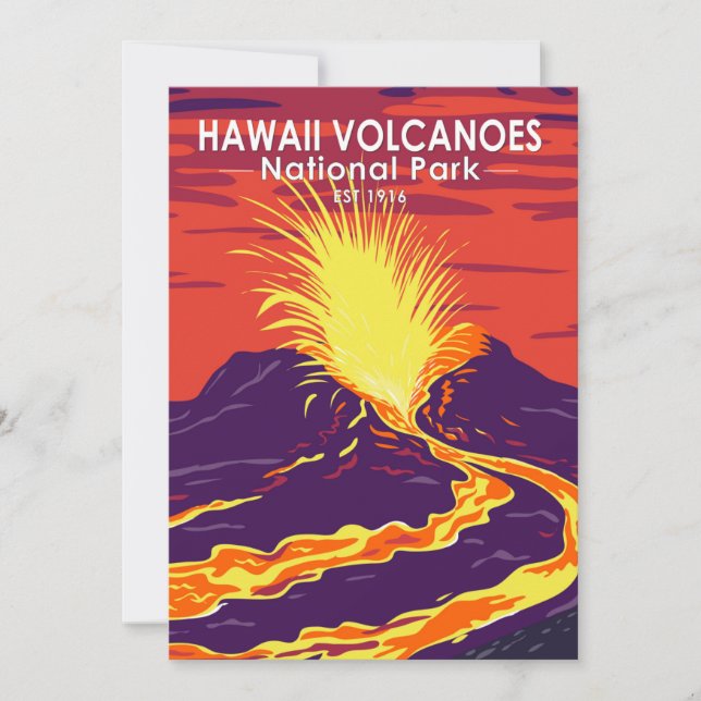 Cartes Pour Fêtes Annuelles Parc national des volcans d'Hawaii Vintage (Devant)