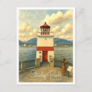 Cartes Pour Fêtes Annuelles Parc Stanley Vancouver Aquarelle Vintage