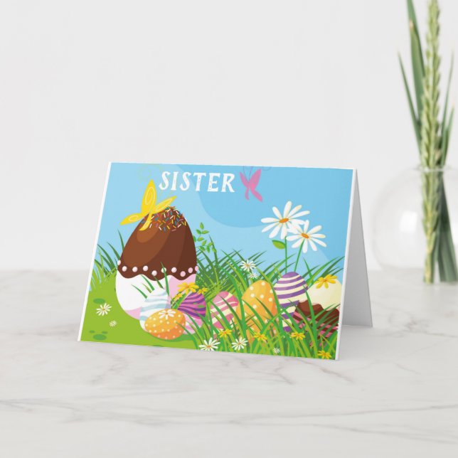 CARTES POUR FÊTES ANNUELLES PARCE QUE "VOUS" SONT MA * SOEUR* PÂQUES (Devant)