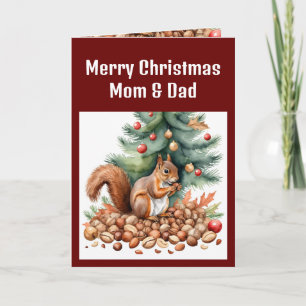 Cartes Pour Fêtes Annuelles Parents de Noël de la bande d'écureuils