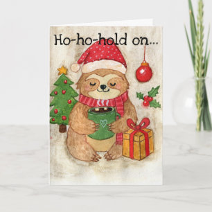 Cartes Pour Fêtes Annuelles Paresseux de Noël avec du chocolat chaud