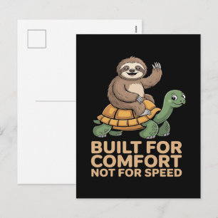 Cartes Pour Fêtes Annuelles Paresseux drôle chevauchant une tortue