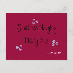 Cartes Pour Fêtes Annuelles Parfois Naughty Principalement Nice