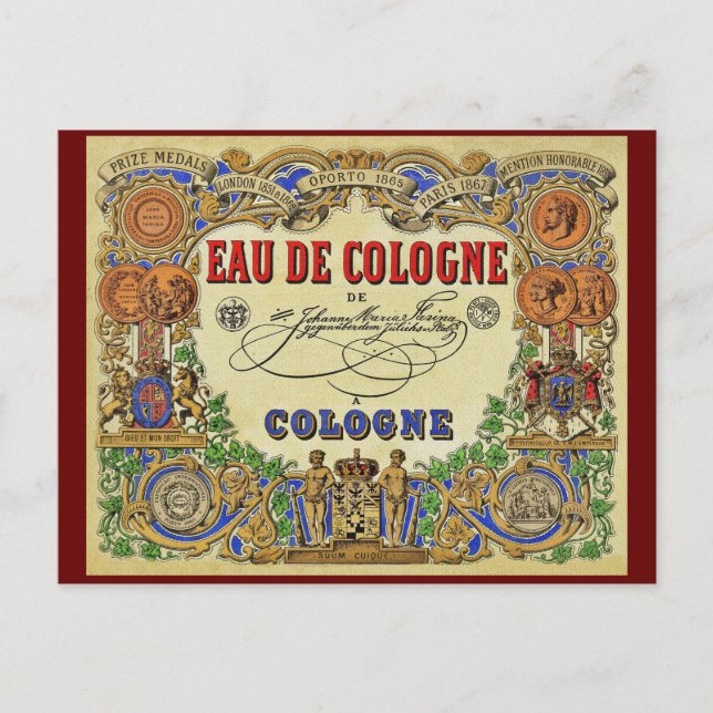 Cartes Pour Fêtes Annuelles Parfum romantique parisien 1868 (Devant)