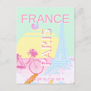Cartes Pour Fêtes Annuelles Paris, France, Art du voyage, Preppy, Pastel, Vert