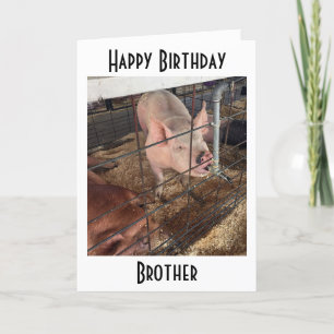CARTES POUR FÊTES ANNUELLES PARLER DE PIG AIME SON ANNIVERSAIRE "FRÈRE ÂGÉ"