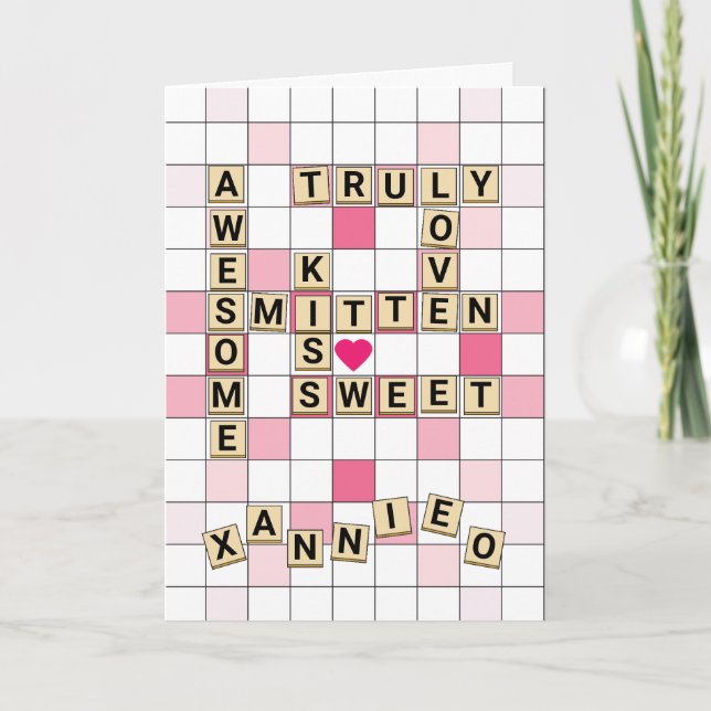 Cartes Pour Fêtes Annuelles Parole romantique mignonne Puzzle Valentine (Devant)