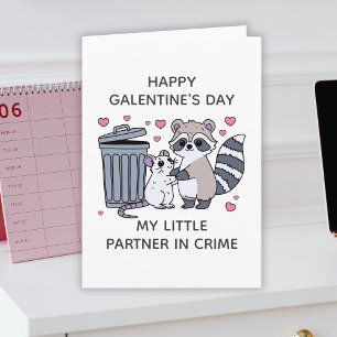 Cartes Pour Fêtes Annuelles Partenaire de Crime Drôle Galentines Day
