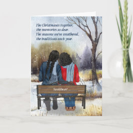 Cartes Pour Fêtes Annuelles Partenaire de vie Couple de lesbiennes afro-améric