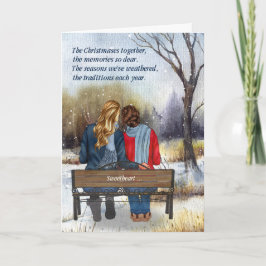 Cartes Pour Fêtes Annuelles Partenaire de vie Noël Couple lesbien caucasien