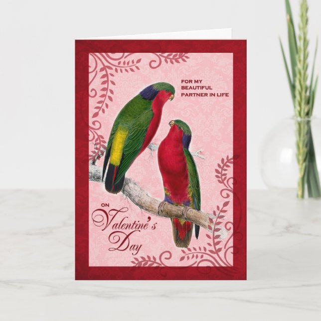 Cartes Pour Fêtes Annuelles Partenaire Vie Valentine's Day Inséparables (Devant)