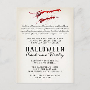 Cartes Pour Fêtes Annuelles Parti d'Halloween Vampire Blood