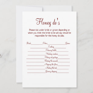 Cartes Pour Fêtes Annuelles partie de mariage de miel mariée marié