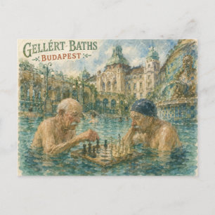 Cartes Pour Fêtes Annuelles Partie d'échecs Bains Gellert Budapest Hongrie