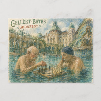 Cartes Pour Fêtes Annuelles Partie d'échecs Bains Gellert Budapest Hongrie