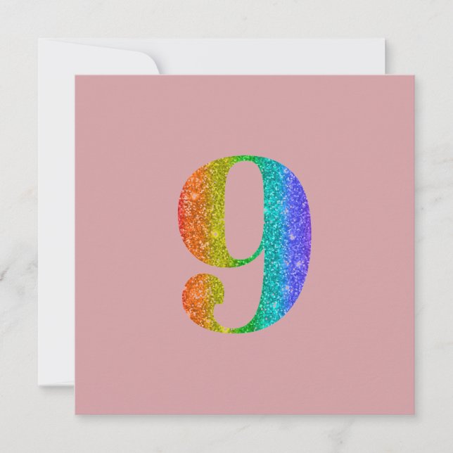 Cartes Pour Fêtes Annuelles Parties scintillant 9e anniversaire Parties scinti (Devant)