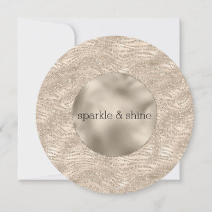 Cartes Pour Fêtes Annuelles Parties scintillant Champagne d'or Zebra Print