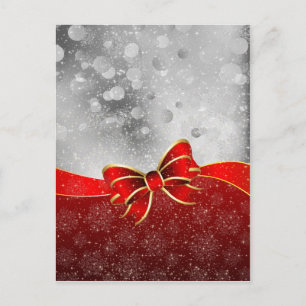 Cartes Pour Fêtes Annuelles Parties scintillant D'Argent Et Boule Rouge De Noë