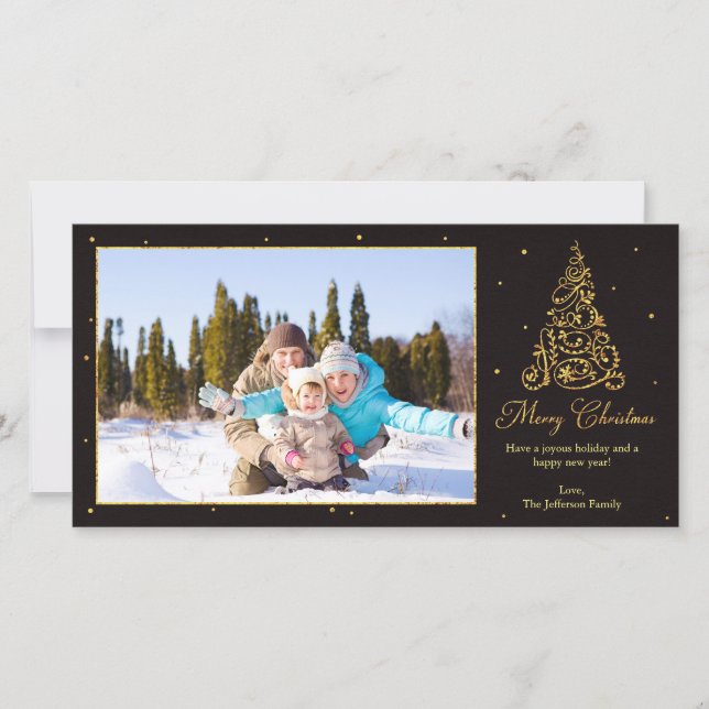 Cartes Pour Fêtes Annuelles Parties scintillant de l'arbre de Noël (Devant)
