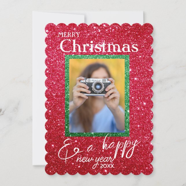 Cartes Pour Fêtes Annuelles Parties scintillant de Noël (Devant)