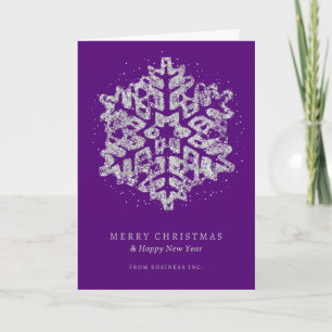 Cartes Pour Fêtes Annuelles Parties scintillant de Noël Argent Snowflake Entre