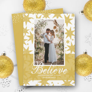 Cartes Pour Fêtes Annuelles Parties scintillant d'or Stars de Noël Photo