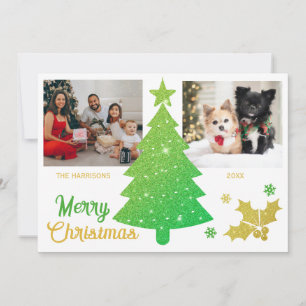 Cartes Pour Fêtes Annuelles Parties scintillant étincelante Arbre de Noël Deux