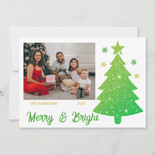 Cartes Pour Fêtes Annuelles Parties scintillant étincelante Arbre de Noël Une