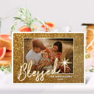 Cartes Pour Fêtes Annuelles Parties scintillant flamboyante Bénéficiez De Joye