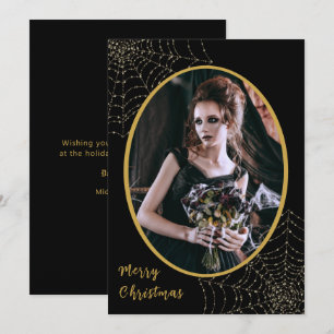 Cartes Pour Fêtes Annuelles Parties scintillant gothique Spider Web Joyeux Noë