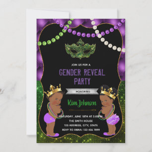 Cartes Pour Fêtes Annuelles Parties scintillant gras mardi Africain Américain