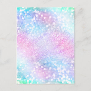 Cartes Pour Fêtes Annuelles Parties scintillant Iridescente Magique Éclat rose