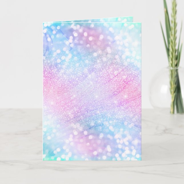 Cartes Pour Fêtes Annuelles Parties scintillant Iridescente Magique Éclat rose (Devant)